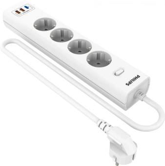 Сетевой фильтр Philips CHP4346WB/51 3м (4 розетки) белый (коробка) - купить недорого с доставкой в интернет-магазине