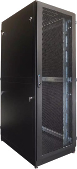 Шкаф серверный ЦМО (ШТК-М-42.8.12-48АА-9005) напольный 42U 800x1200мм пер.дв.перфор. задн.дв.перфор.2-хст. направл.под закл.гайки 1200кг черный 1055мм 176кг 180град. 2030мм IP20 металл - купить недорого с доставкой в интернет-магазине
