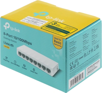 Коммутатор TP-Link LS1008 (L2) 8x100Мбит/с неуправляемый - купить недорого с доставкой в интернет-магазине