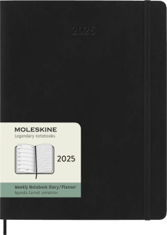 Еженедельник Moleskine CLASSIC SOFT WKNT XL 190х250мм 144стр. мягкая обложка черный - купить недорого с доставкой в интернет-магазине