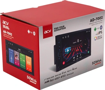 Автомагнитола ACV AD-7002 2DIN 4x50Вт USB 2.0 AUX 2048Mb Android 11 7" WiFi (41397) - купить недорого с доставкой в интернет-магазине