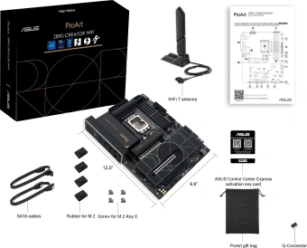 Материнская плата Asus PROART Z890-CREATOR WIFI Soc-1851 Intel Z890 4xDDR5 ATX AC`97 8ch(7.1) 1 x 10Gigabit + 1 x 2.5Gigabit RAID+HDMI+DP - купить недорого с доставкой в интернет-магазине