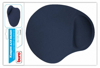 Коврик для мыши Buro BU-GEL синий 225x190x2мм - купить недорого с доставкой в интернет-магазине
