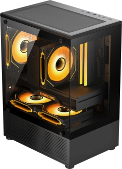 Корпус Accord ACC-UE2B TG OFFICE PRO черный без БП mATX 2xUSB2.0 1xUSB3.0 1xUSB3.1 audio - купить недорого с доставкой в интернет-магазине