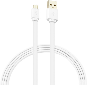 Кабель Buro BHP MICROUSB 1M FLAT USB (m)-micro USB (m) 1м белый плоский - купить недорого с доставкой в интернет-магазине