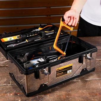 Ящик для инструментов Deko Tool box 18M 18л 1отд. 2карм. серебристый/черный (085-3002) - купить недорого с доставкой в интернет-магазине