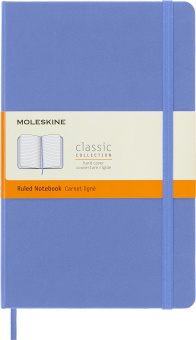 Блокнот Moleskine CLASSIC QP060B42 Large 130х210мм 240стр. линейка твердая обложка голубая гортензия - купить недорого с доставкой в интернет-магазине