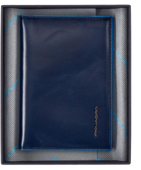 Обложка для паспорта Piquadro Blue Square PP5255B2/BLU2 синий натур.кожа - купить недорого с доставкой в интернет-магазине