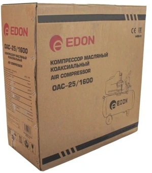 Компрессор поршневой Edon OAC-25/1600 масляный 198л/мин 25л 1600Вт красный - купить недорого с доставкой в интернет-магазине