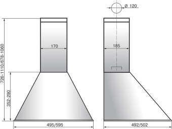 Вытяжка каминная Elikor Эпсилон 60П-430-П3Л черный/бронза управление: ползунковое (1 мотор) - купить недорого с доставкой в интернет-магазине