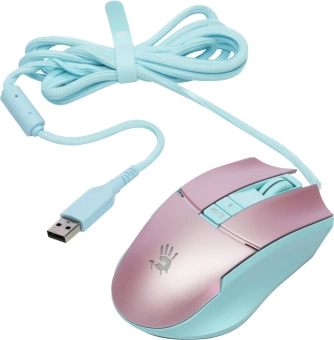 Мышь A4Tech Bloody L65 Max розовый/голубой оптическая 12000dpi USB 6but (L65 MAX/SKY PINK) - купить недорого с доставкой в интернет-магазине