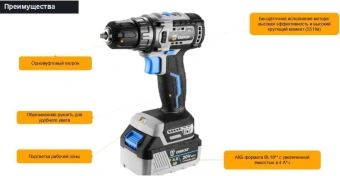 Дрель-шуруповерт Deko Loner 20V One аккум. патрон:быстрозажимной (085-1004) - купить недорого с доставкой в интернет-магазине