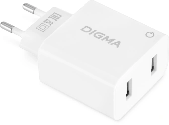 Сетевое зар./устр. Digma DGWC-2U-3A-WG 15.5W 3.1A+1A 2xUSB универсальное белый - купить недорого с доставкой в интернет-магазине