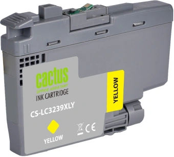 Картридж струйный Cactus CS-LC3239XLY желтый (52мл) для Brother HL-J6000DW/J6100DW с чипом - купить недорого с доставкой в интернет-магазине