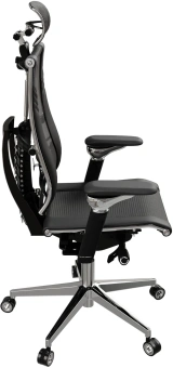 Кресло руководителя эргономичное Метта Yoga Spine Triumph B2 (Черный CC.50.15.13A) Infinity Easy Clean экокожа/сетка с подголов. крестов. алюминий хром - купить недорого с доставкой в интернет-магазине