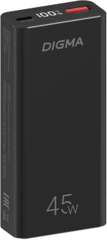 Мобильный аккумулятор Digma DGPF10E 10000mAh QC3.0/PD3.0 45W 4.5A USB-A/USB-C черный (DGPF10E45ABK) - купить недорого с доставкой в интернет-магазине