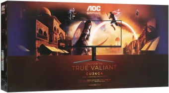 Монитор AOC 34" Gaming CU34G4 черный VA LED 21:9 HDMI матовая HAS Piv 300cd 178гр/178гр 3440x1440 180Hz FreeSync Premium DP UW 8.08кг - купить недорого с доставкой в интернет-магазине