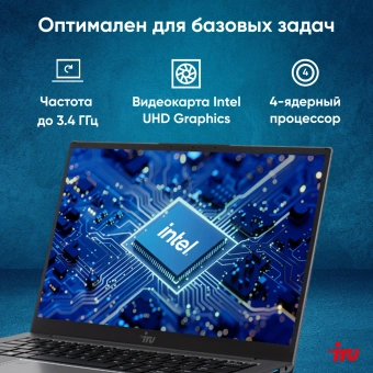 Ноутбук IRU Planio 14INP N-series N100 8Gb SSD256Gb Intel UHD Graphics 14" IPS FHD (1920x1080) FreeDOS grey WiFi BT Cam 5000mAh (2023733) - купить недорого с доставкой в интернет-магазине