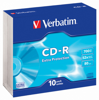Диск CD-R Verbatim 700Mb 52x Slim case (10шт) (43415) - купить недорого с доставкой в интернет-магазине