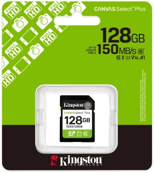 Флеш карта SDXC 128GB Kingston SDS3/128GB Canvas Select Plus V10 w/o adapter - купить недорого с доставкой в интернет-магазине