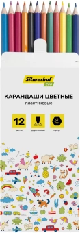 Карандаши цв. Silwerhof Eco 2.6мм шестигран. пластик ассорти 12цв. коробка/европод. - купить недорого с доставкой в интернет-магазине