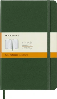 Блокнот Moleskine CLASSIC QP060K15 Large 130х210мм 240стр. линейка твердая обложка зеленый - купить недорого с доставкой в интернет-магазине