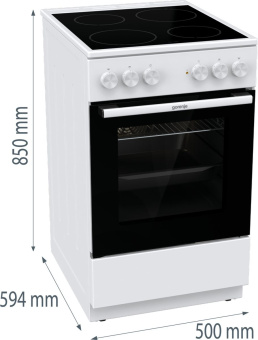 Плита Электрическая Gorenje Essential GEC5A41WG белый/черный стеклокерамика - купить недорого с доставкой в интернет-магазине