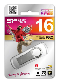 Флеш Диск Silicon Power 16GB Firma F80 SP016GBUF2F80V1S USB2.0 серебристый - купить недорого с доставкой в интернет-магазине