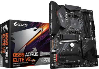 Материнская плата Gigabyte B550 AORUS ELITE V2 Soc-AM4 AMD B550 4xDDR4 ATX AC`97 8ch(7.1) 2.5Gg RAID+HDMI+DP - купить недорого с доставкой в интернет-магазине