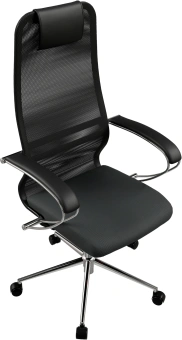 Кресло Метта SU-B-8 черный сиденье черный сетка с подголов. крестов. металл хром - купить недорого с доставкой в интернет-магазине