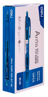 Ручка шариков. автоматическая Deli Arris EQ17-BL синий d=0.7мм син. черн. резин. манжета - цена, купить или заказать с доставкой в интернет-магазине Ручка шариков. автоматическая Deli Arris EQ17-BL синий d=0.7мм син. черн. резин. манжета - купить недорого с доставкой в интернет-магазине