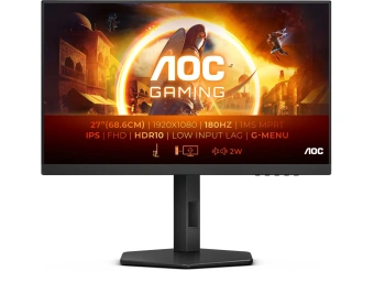 Монитор AOC 27" 27G4X черный IPS LED 0.5ms 16:9 HDMI M/M матовая HAS Piv 300cd 178гр/178гр 1920x1080 180Hz DP FHD 5.41кг - купить недорого с доставкой в интернет-магазине