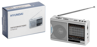 Радиоприемник портативный Hyundai H-PSR160 серебристый USB microSD - купить недорого с доставкой в интернет-магазине