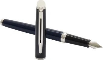 Ручка перьев. Waterman Hemisphere Colour Blocking (2202847) Blue/Black CT F сталь нержавеющая подар.кор. - купить недорого с доставкой в интернет-магазине