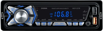 Автомагнитола Digma MCP-227B 1DIN 2x45Вт v5.0 USB 2.0 AUX 2 ПДУ - купить недорого с доставкой в интернет-магазине