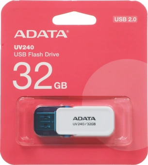 Флеш Диск A-Data 32GB UV240 AUV240-32G-RWH USB2.0 белый/голубой - купить недорого с доставкой в интернет-магазине