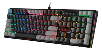 Клавиатура A4Tech B808N механическая черный/серый USB for gamer LED (B808N (RAVEN)) кабель 1.8м - купить недорого с доставкой в интернет-магазине