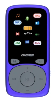 Плеер Hi-Fi Flash Digma B4 8Gb синий/1.8"/FM/microSDHC - купить недорого с доставкой в интернет-магазине
