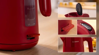 Чайник электрический Bosch TWK2M164 1.7л. 2400Вт красный корпус: пластик - купить недорого с доставкой в интернет-магазине