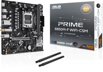 Материнская плата Asus PRIME B850M-F WIFI Socket AM5 AMD B850 2xDDR5 mATX AC`97 8ch(7.1) GbLAN RAID+VGA+HDMI - купить недорого с доставкой в интернет-магазине