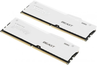 Память DDR5 2x16GB 5200MHz Kingston KF552C36BWEAK2-32 Fury Beast White Expo RGB RTL Gaming PC5-41600 CL36 DIMM 288-pin 1.25В kit single rank с радиатором Ret - купить недорого с доставкой в интернет-магазине