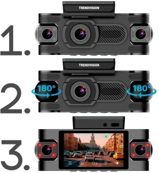 Видеорегистратор TrendVision Proof 360 черный 2Mpix 1440x2560 1440p 150гр. GPS SigmaStar SSC8826Q - купить недорого с доставкой в интернет-магазине