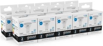 Лампа светодиодная Gauss Elementary 13631 11Вт цок.:GU10 софит 180B св.свеч.бел.хол. MR16 (упак.:10шт) - купить недорого с доставкой в интернет-магазине