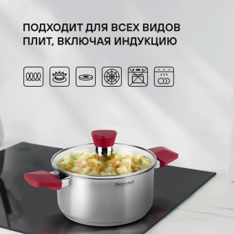 Кастрюля Rondell Strike RDS-814 2.8л. d=20см (с крышкой) стальной - купить недорого с доставкой в интернет-магазине