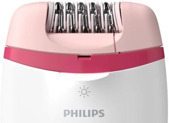 Эпилятор Philips BRE255/00 скор.:2 насад.:2 от электр.сети белый/красный - купить недорого с доставкой в интернет-магазине