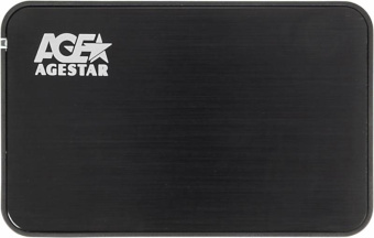 Внешний корпус для HDD/SSD AgeStar 3UB2A8-6G SATA I/II/III пластик/алюминий черный 2.5" - купить недорого с доставкой в интернет-магазине
