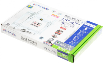 Кронштейн для телевизора Kromax IDEAL-6 белый 15"-47" макс.35кг настенный наклон - купить недорого с доставкой в интернет-магазине