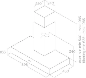 Вытяжка каминная Elica Spot Urban Cast Iron/A/90 черный управление: кнопочное (1 мотор) - купить недорого с доставкой в интернет-магазине