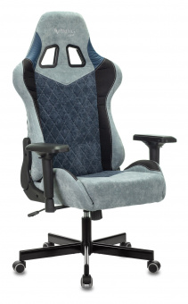Кресло игровое Zombie VIKING 7 KNIGHT Fabric голубой ткань/эко.кожа с подголов. крестов. металл - купить недорого с доставкой в интернет-магазине