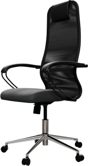 Кресло Метта SU-B-8 черный сиденье черный сетка/ткань с подголов. крестов. металл хром - купить недорого с доставкой в интернет-магазине